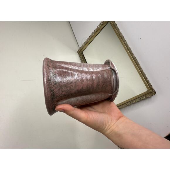 Unique Vintage Purple Gray Signed Pottery Vase - Picture 7 of 10